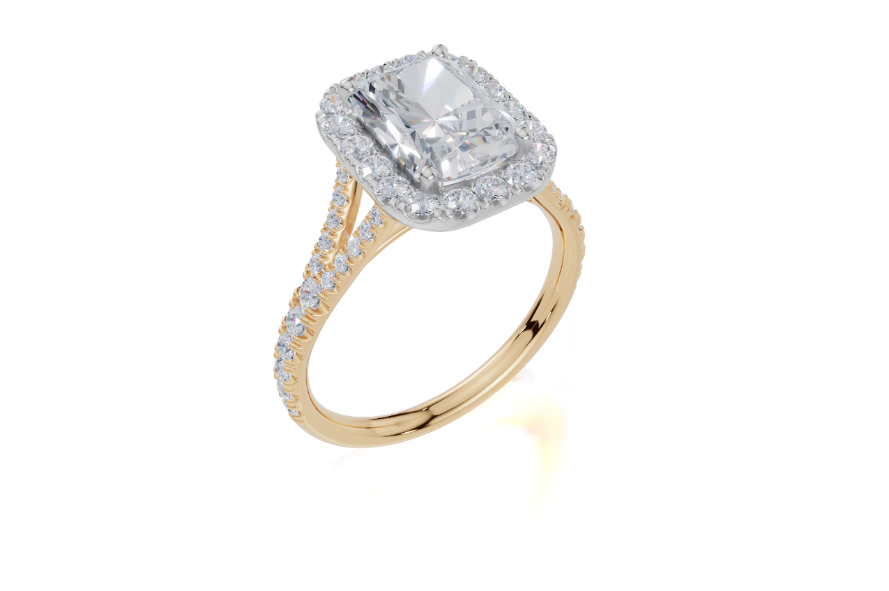18ct Yellow Gold Radiant Cut 2.67 Carat tw of Lab-Grown Diamond Ring