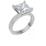 18ct White Gold Princess Cut 4.33 Carat tw of  Diamond Ring and 18ct White Gold 0.38 Carat tw of   Diamond Band