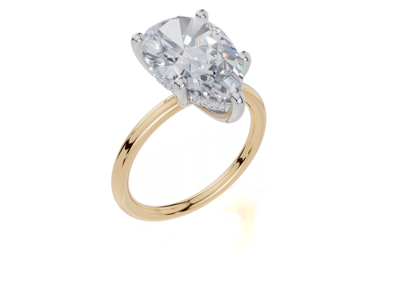 18ct Yellow Gold Pear Cut 4.09 Carat tw of Lab-Grown Diamond Ring