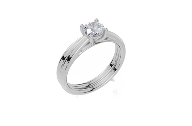 18ct White Gold Round Cut 0.50 Carat of  Diamond Ring and 18ct White Gold  Band