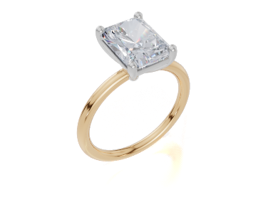 18ct Yellow Gold Radiant Cut 3.00 Carat of Lab-Grown Diamond Ring