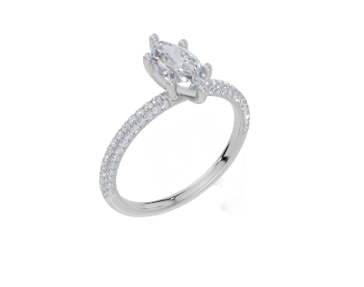 18ct White Gold Marquise Cut 1.07 Carat tw of Lab-Grown Diamond Ring