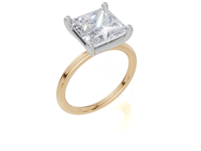 18ct Yellow Gold Princess Cut 4.00 Carat of  Diamond Ring