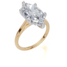 18ct Yellow Gold Marquise Cut 4.12 Carat tw of  Diamond Ring