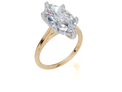 18ct Yellow Gold Marquise Cut 4.12 Carat tw of  Diamond Ring