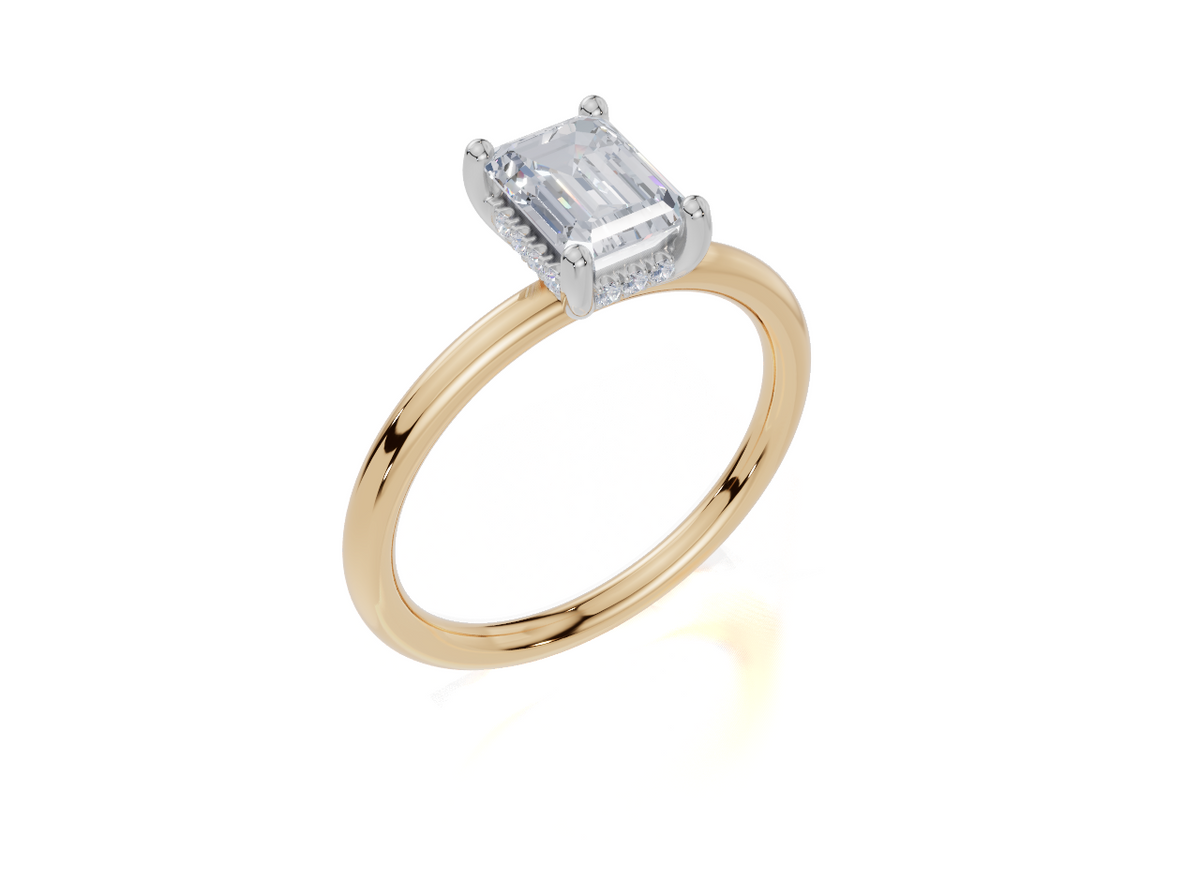 18ct Yellow Gold Emerald Cut 1.05 Carat tw of  Diamond Ring