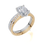 18ct Yellow Gold Oval Cut 1.91 Carat tw of  Diamond Ring and 18ct White Gold 0.34 Carat tw of   Diamond Band