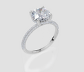 18ct White Gold Round Cut 2.40 Carat tw of Lab-Grown Diamond Ring