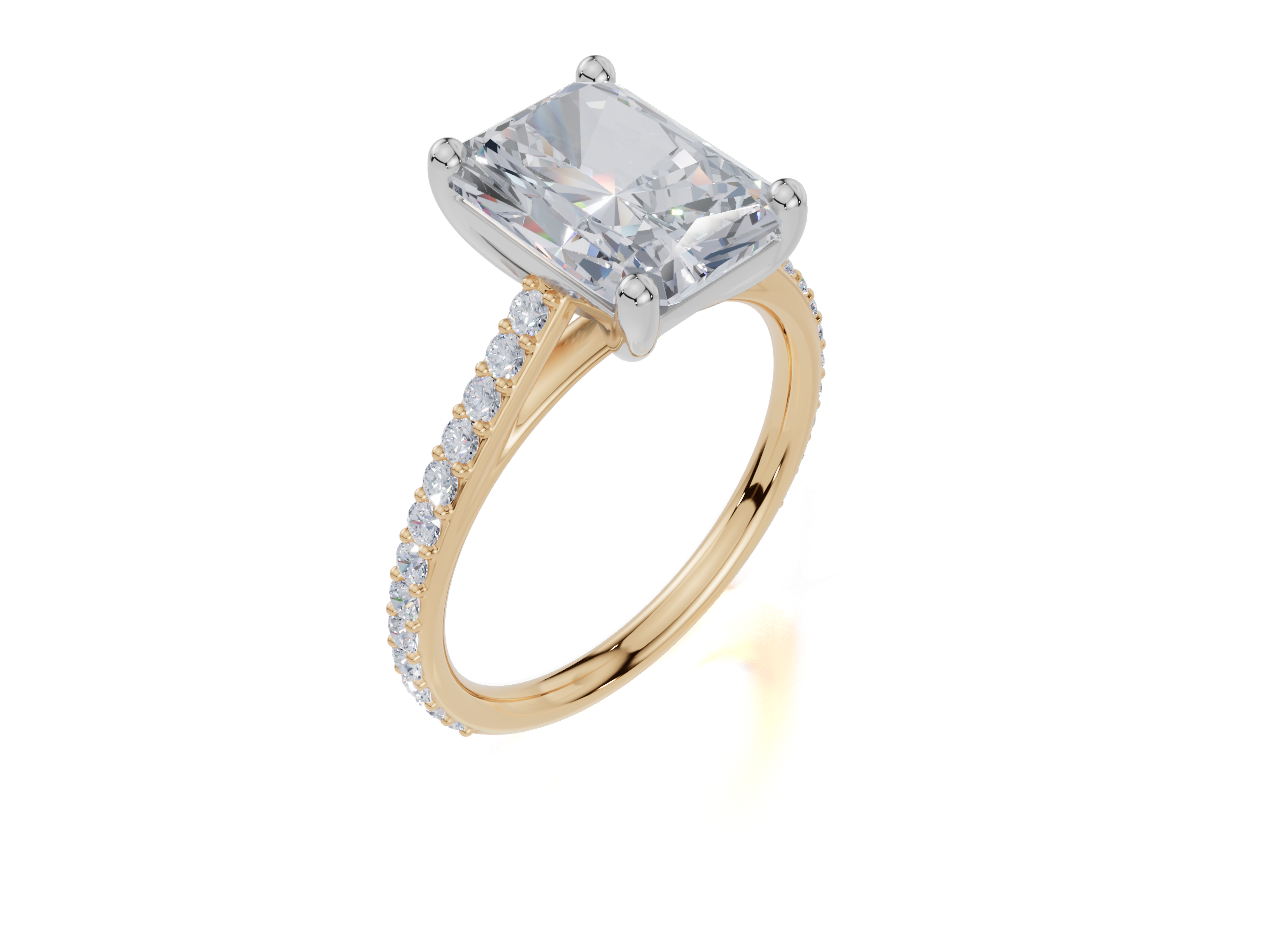 18ct Yellow Gold Radiant Cut 3.33 Carat tw of Lab-Grown Diamond Ring