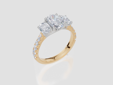 18ct Yellow Gold Oval Cut 2.03 Carat tw of Diamond Ring