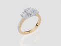 18ct Yellow Gold Oval Cut 2.03 Carat tw of Diamond Ring