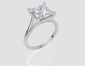 18ct White Gold Princess Cut 3.10 Carat tw of Lab-Grown Diamond Ring
