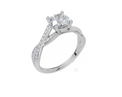 18ct White Gold Round Cut 1.24 Carat tw of Lab-Grown Diamond Ring