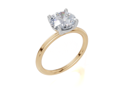 18ct Yellow Gold Round Cut 2.00 Carat of Lab-Grown Diamond Ring
