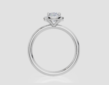 18ct White Gold Cushion Cut 0.88 Carat tw of Lab-Grown Diamond Ring