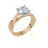 18ct Yellow Gold Round Cut 1.50 Carat of Lab-Grown Diamond Ring and 18ct Yellow Gold Lab-Grown Band