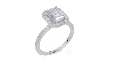 18ct White Gold Emerald Cut 2.13 Carat tw of Lab-Grown Diamond Ring
