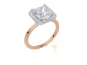 18ct Rose Gold Princess Cut 2.34 Carat tw of Lab-Grown Diamond Ring