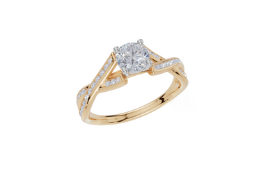 18ct Yellow Gold Round Cut 0.74 Carat tw of  Diamond Ring