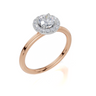 18ct Rose Gold Round Cut 0.68 Carat tw of  Diamond Ring