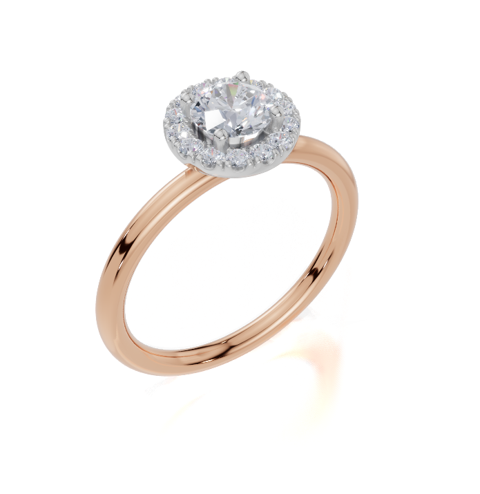 18ct Rose Gold Round Cut 0.68 Carat tw of  Diamond Ring