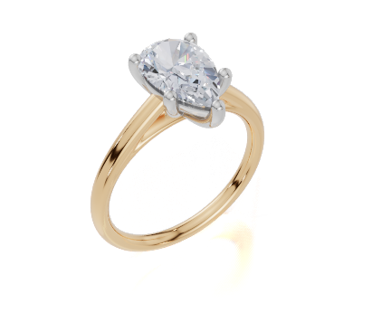18ct Yellow Gold Pear Cut 1.50 Carat of Lab-Grown Diamond Ring