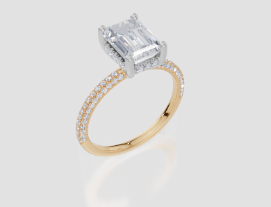 18ct Yellow Gold Emerald Cut 2.40 Carat tw of Lab-Grown Diamond Ring