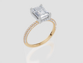 18ct Yellow Gold Emerald Cut 2.40 Carat tw of Lab-Grown Diamond Ring