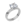 18ct White Gold Round Cut 2.00 Carat of Lab-Grown Diamond Ring and 18ct White Gold Lab-Grown Band