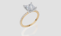 18ct Yellow Gold Princess Cut 2.33 Carat tw of  Diamond Ring