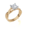 18ct Yellow Gold Princess Cut 1.00 Carat of  Diamond Ring and 18ct Yellow Gold  Band