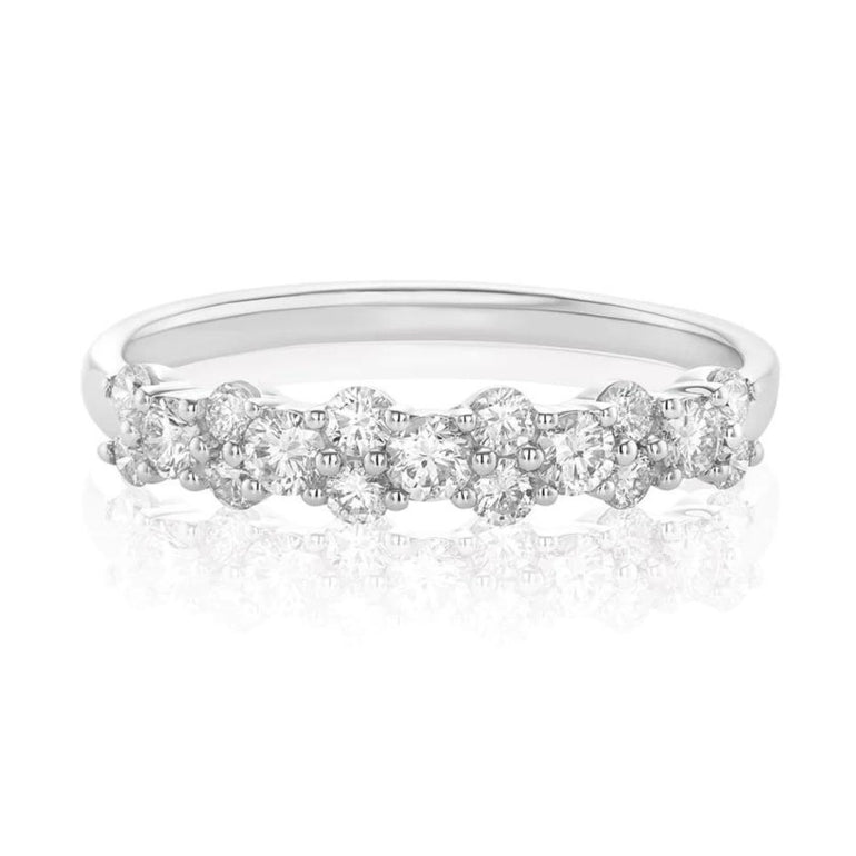 9ct White Gold Round Brilliant Cut with 0.60 CARAT tw of Diamonds Ring