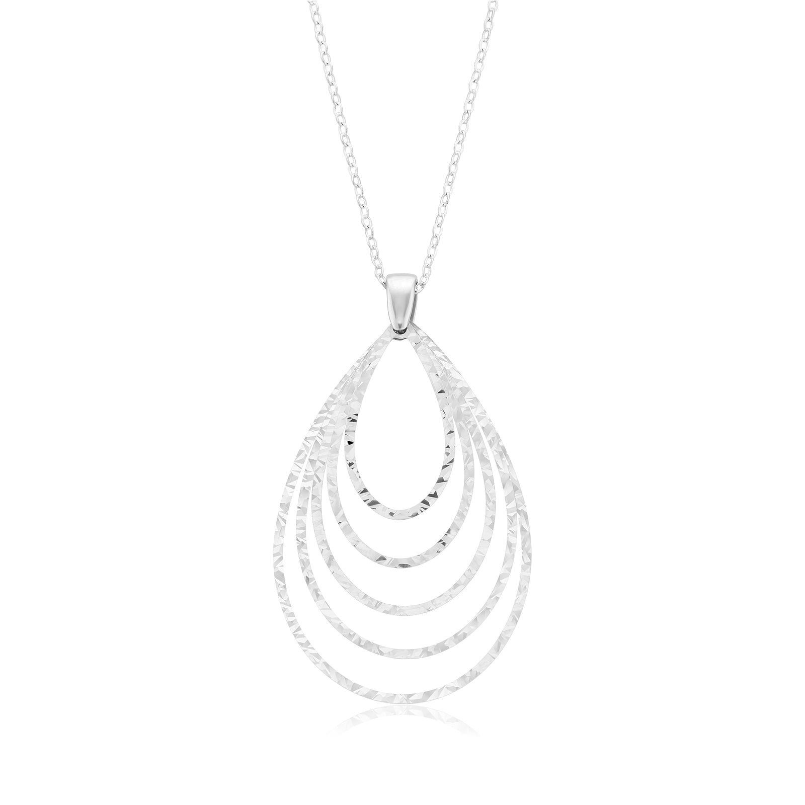 Sterling Silver 45cm Tear Drop Necklet
