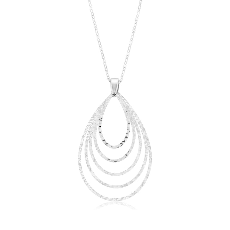 Sterling Silver 45cm Tear Drop Necklet
