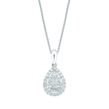 9ct White Gold Round Cut 0.33 Carat tw of Diamonds Pendant