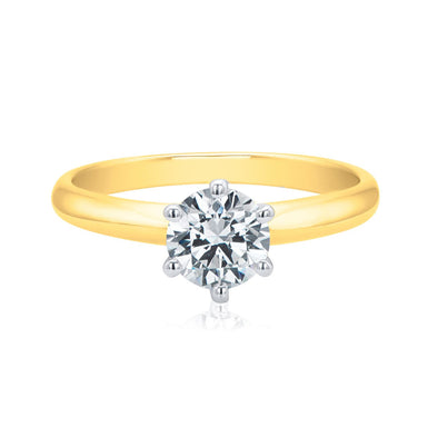 Promise 18ct Two Tone Gold Round Cut 0.70 Carat Certified Diamond Ring