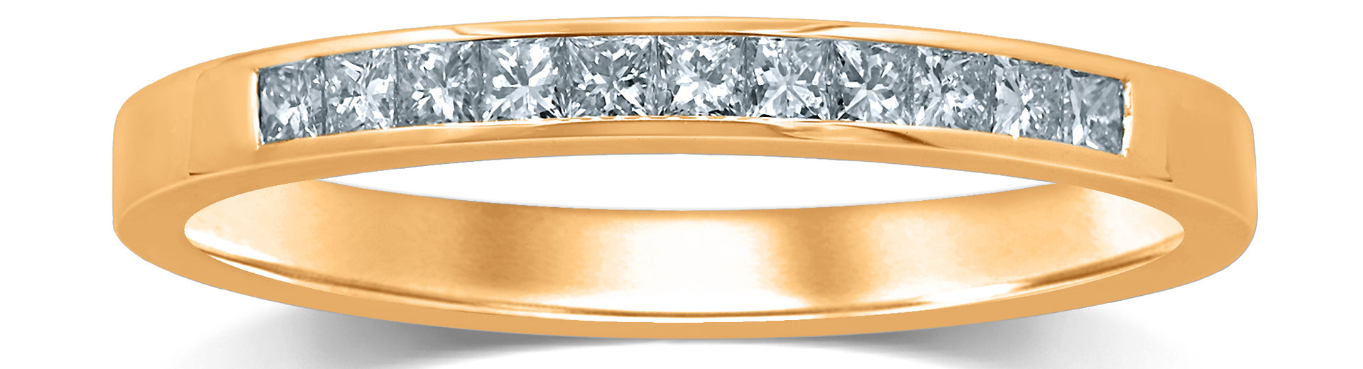 18ct Yellow Gold Princess Cut with 1/4 CARAT tw of Diamonds Ring