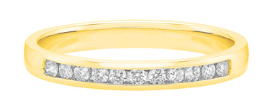 18ct Yellow Gold Round Cut 0.15 ctw Channel Set Diamond Ring