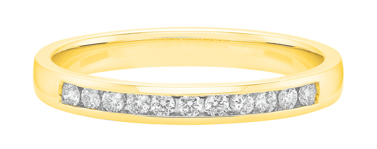 18ct Yellow Gold Round Cut 0.15 ctw Channel Set Diamond Ring