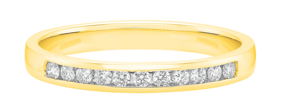 18ct Yellow Gold Round Cut 0.15 ctw Channel Set Diamond Ring