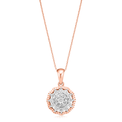 9ct Rose & White Gold Round Cut 0.10 Carat tw of Diamonds Pendant