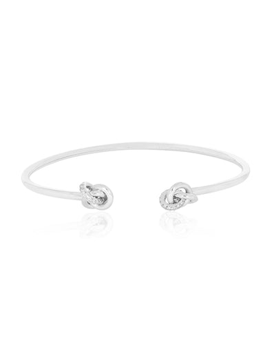 10ct White Gold Round Cut 0.25ctw Knot Diamond Ring