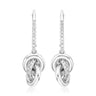 10ct White Gold Round Cut 0.33ctw Knot Diamond Drop Earrings