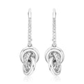10ct White Gold Round Cut 0.33ctw Knot Diamond Drop Earrings