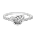 Sterling Sliver Round Cut Knot Diamond Ring