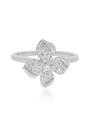 10ct White Gold Round Cut 0.33ctw Flower Diamond Ring