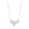 14ct White Gold Round Cut 0.50 ctw Flower Diamond Necklace
