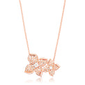 10ct Rose Gold Round Cut 0.40ctw Flower Diamond Necklace