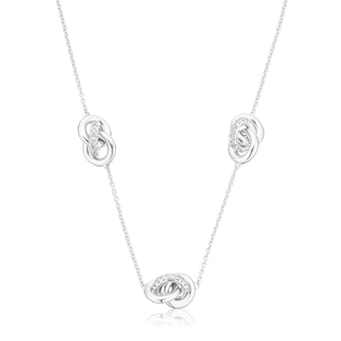 10ct White Gold Round Cut 0.33ctw Knot Diamond Necklace