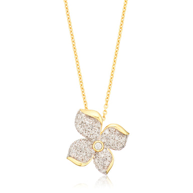 10ct Yellow Gold Round Cut 0.33ctw Knot Diamond Pendant